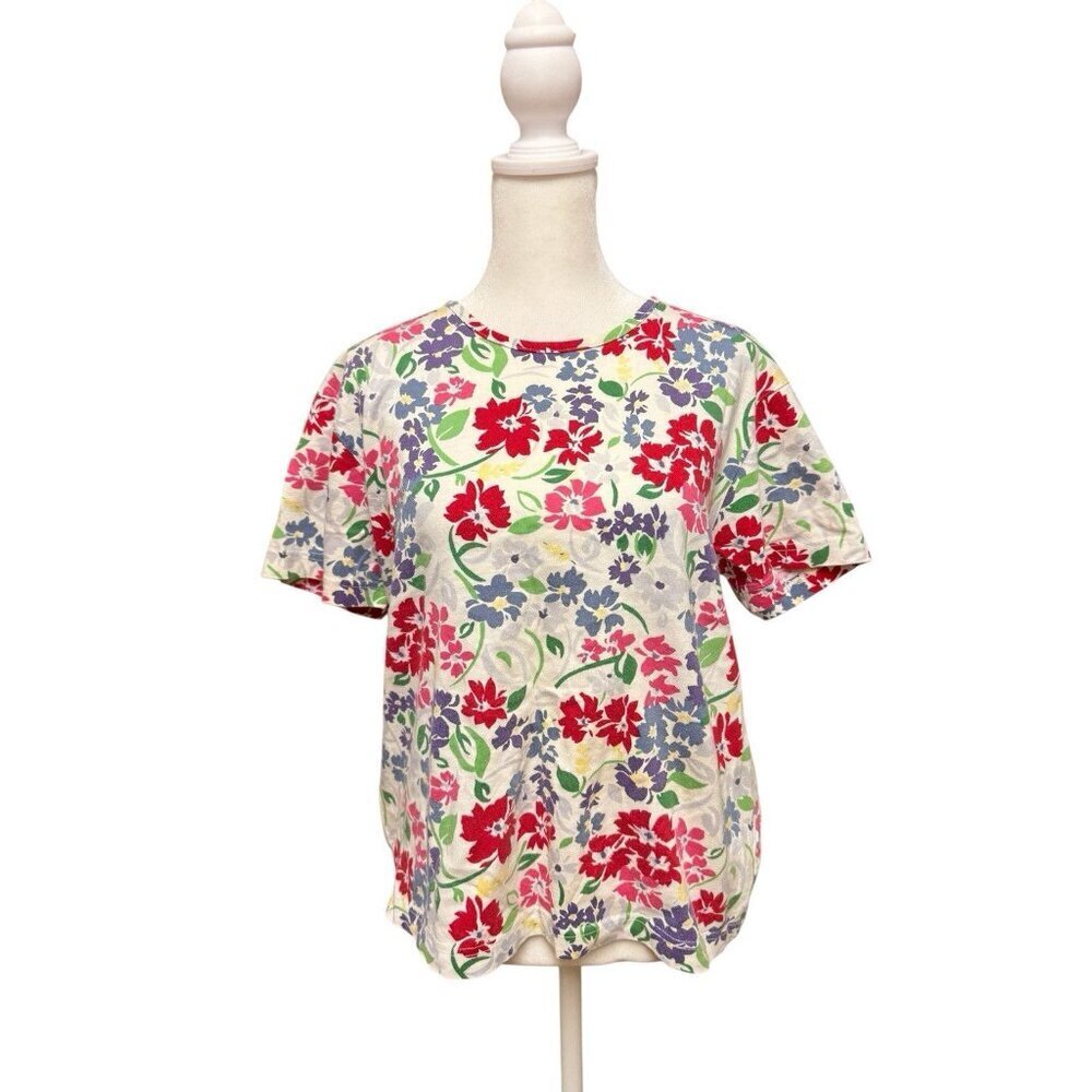 Vintage Talbots Petites Floral Cotton Top PM 90s Cottagecore Tee